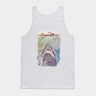 Jaws Abstract Alternate Fan Art Poster Tank Top